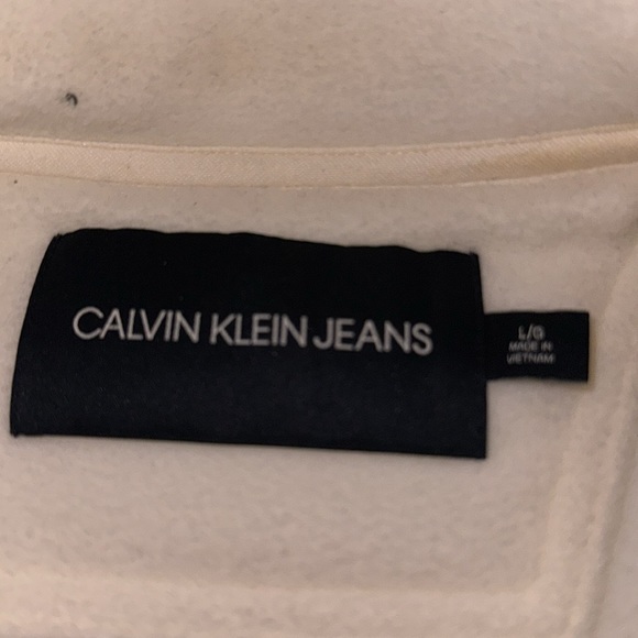 Calvin Klein Men’s Quarter Zip White Fleece Sweater Size L - Picture 4 of 5